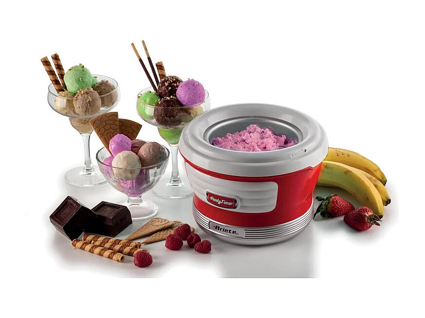 Macchina per fare il gelato 12W, capacità 1,5L, tempo preparazione 30 minuti - Rosso