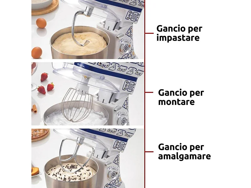 Ariete 1588/0C Robot mixer 1200 W Bleu, Multicolore