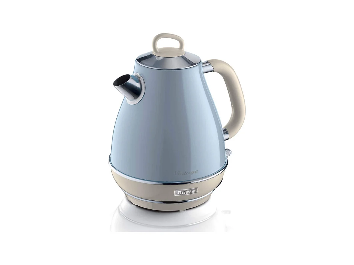 Bollitore Elettrico 1,7L - Design Vintage, Autospegnimento, Acciaio Inox - Celeste