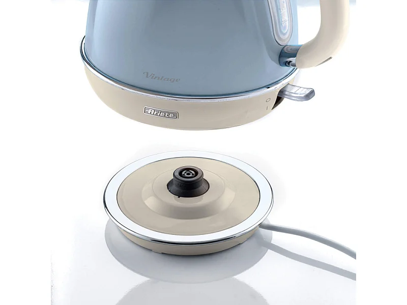 Bollitore Elettrico 1,7L - Design Vintage, Autospegnimento, Acciaio Inox - Celeste