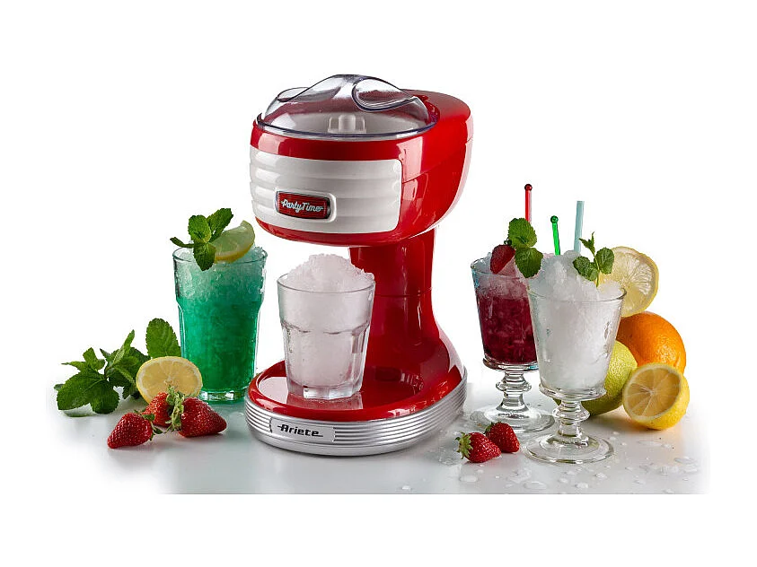 Macchina per tritare ghiaccio, 30W, cestello removibile, lame in acciaio inox - Rosso