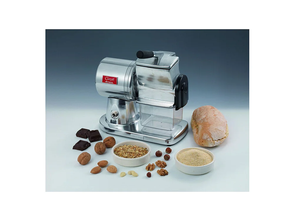 Grattugia elettrica professionale - Per formaggio, pane, cioccolato, frutta secca - 350W - Argento
