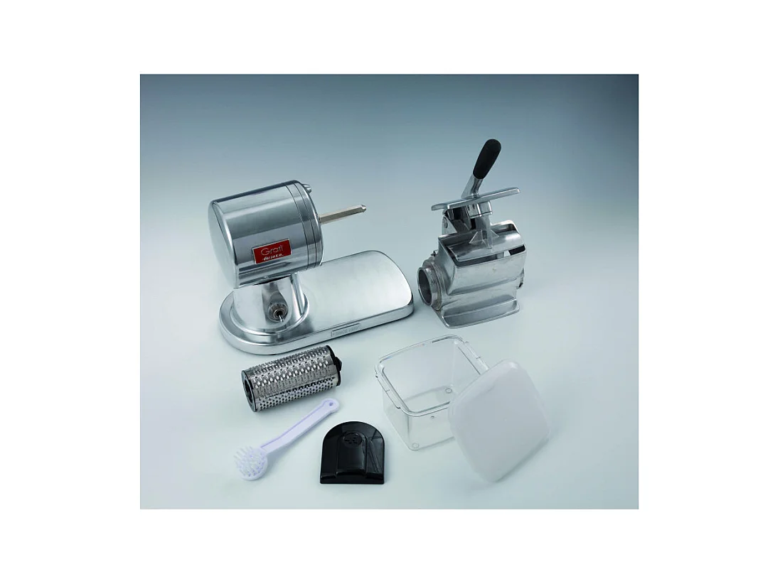 Grattugia elettrica professionale - Per formaggio, pane, cioccolato, frutta secca - 350W - Argento