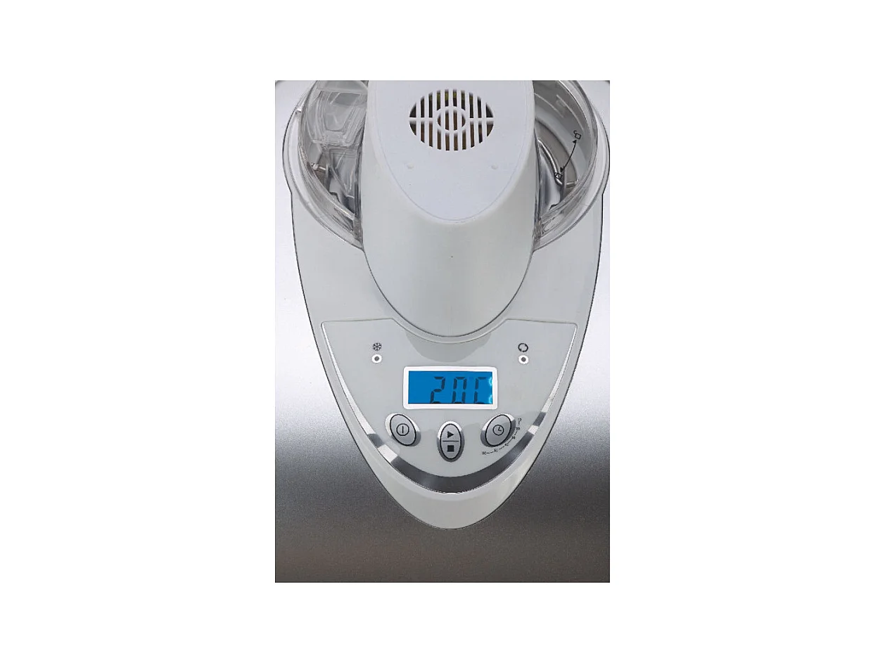 Gelatiera autorefrigerante - Compressore - Cestello removibile 1L - Display LCD - Argento