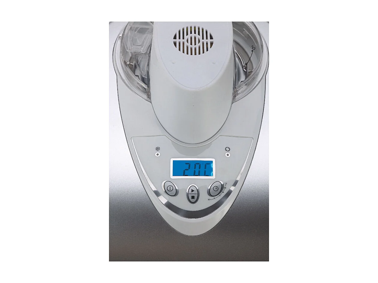 Gelatiera autorefrigerante - Compressore - Cestello removibile 1L - Display LCD - Argento