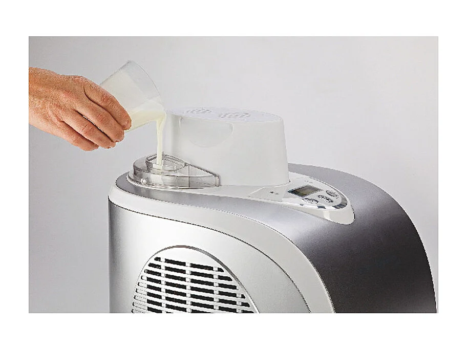 Gelatiera autorefrigerante - Compressore - Cestello removibile 1L - Display LCD - Argento