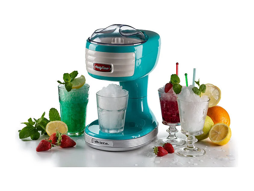 Macchina per tritare ghiaccio, 30W, cestello removibile, lame in acciaio inox - Celeste