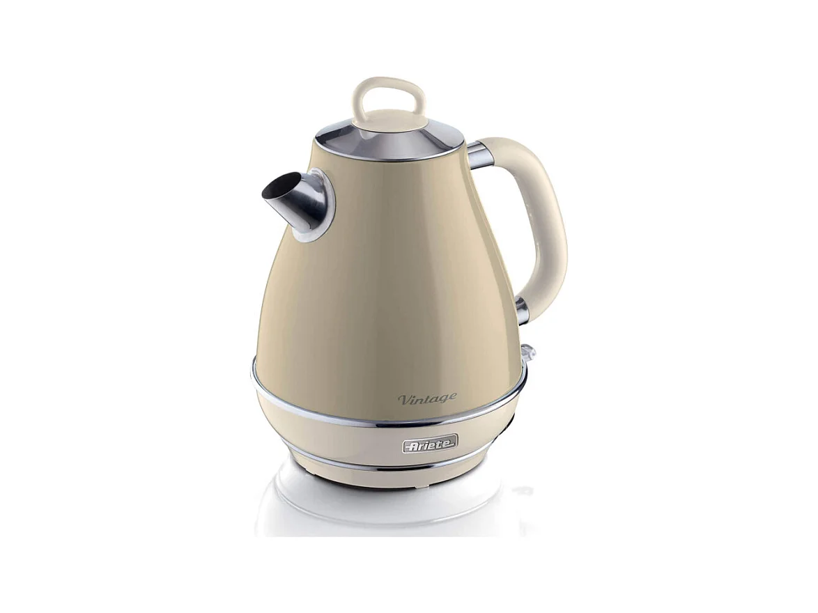 Bollitore Elettrico 1,7L - Design Vintage, Autospegnimento, Acciaio Inox - Beige