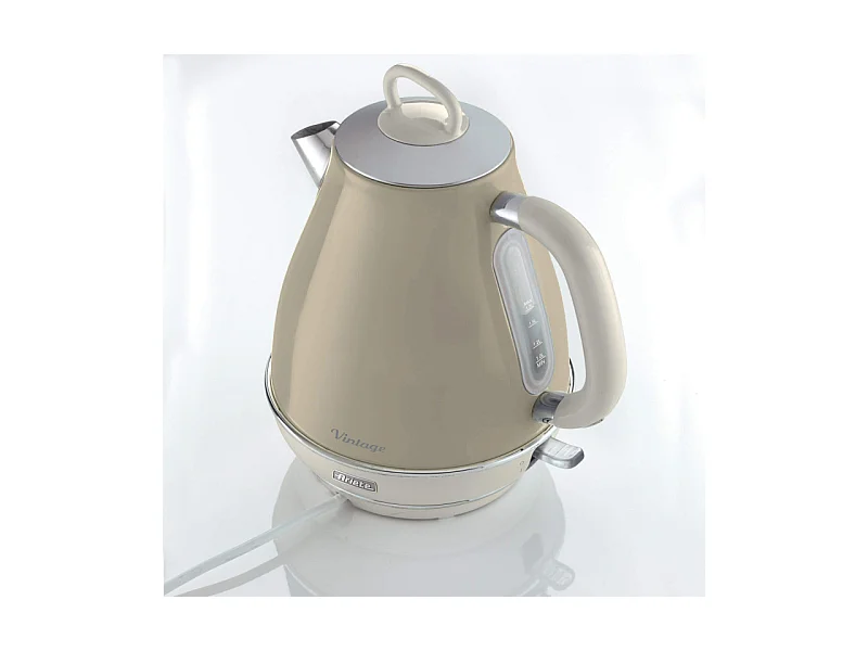 Bollitore Elettrico 1,7L - Design Vintage, Autospegnimento, Acciaio Inox - Beige