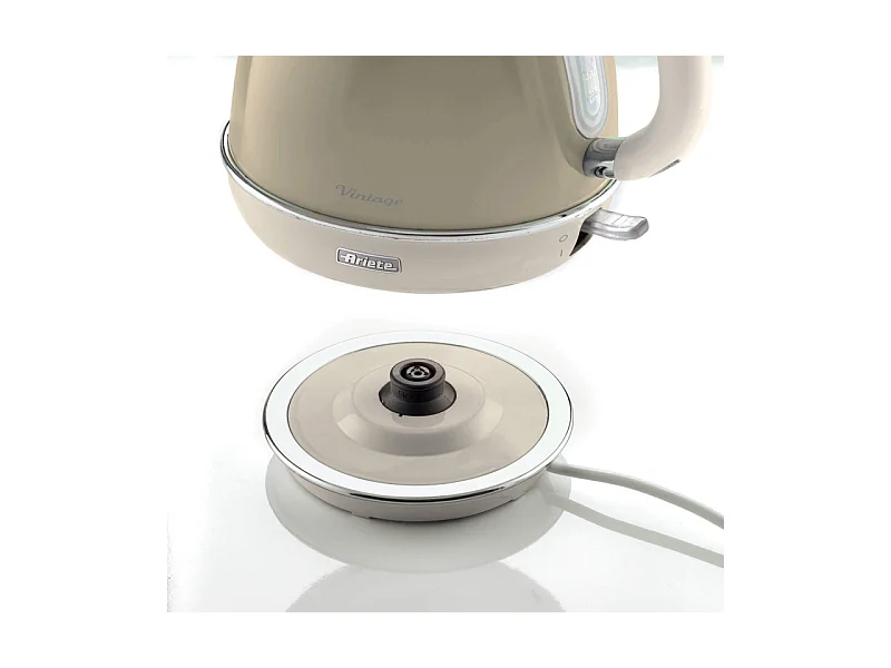 Bollitore Elettrico 1,7L - Design Vintage, Autospegnimento, Acciaio Inox - Beige