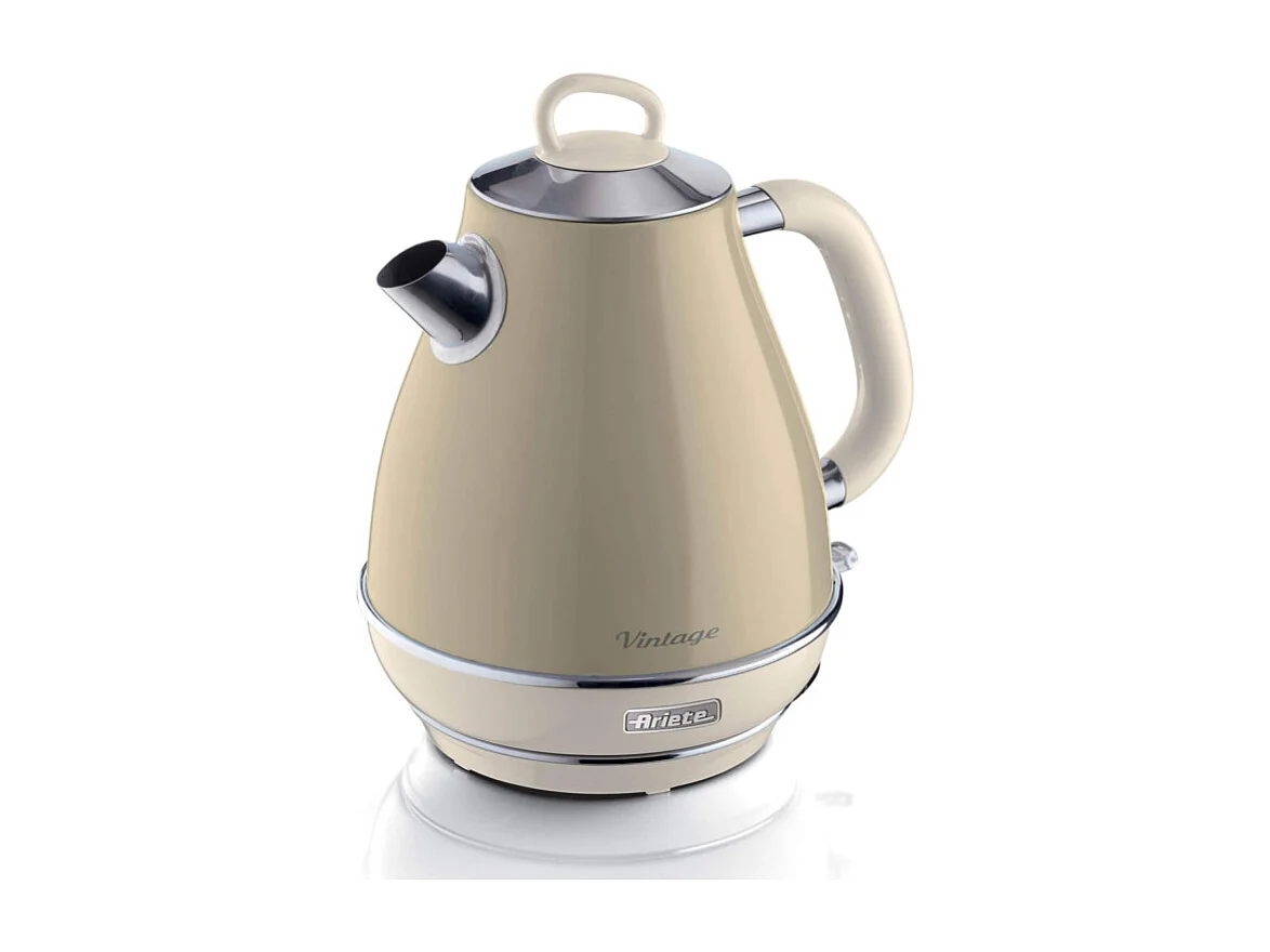 Bollitore Elettrico 1,7L - Design Vintage, Autospegnimento, Acciaio Inox - Beige