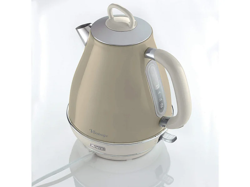 Bollitore Elettrico 1,7L - Design Vintage, Autospegnimento, Acciaio Inox - Beige