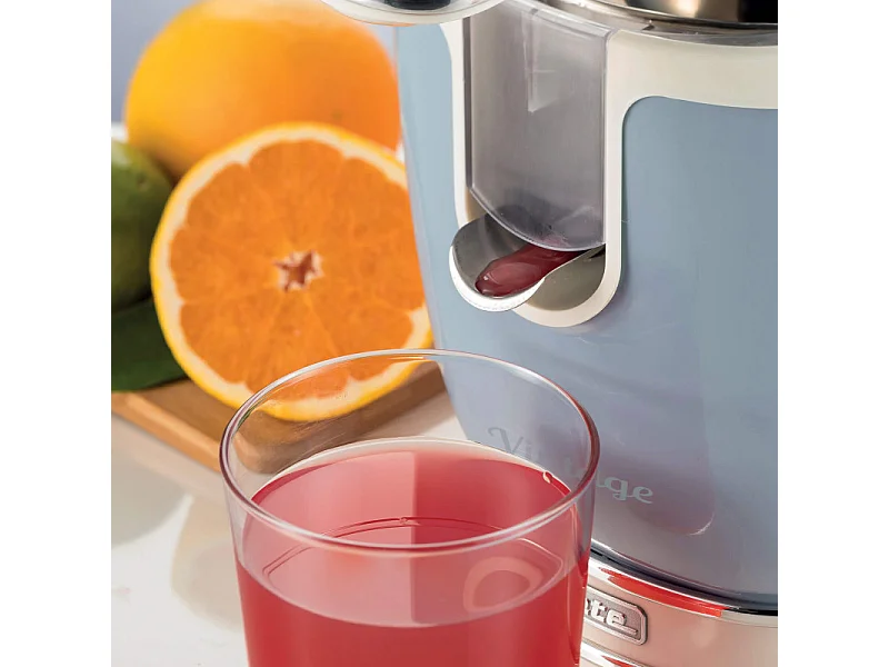 Spremiagrumi Elettrico con Leva - Motore Silenzioso - 85 Watt - Design Vintage - Celeste