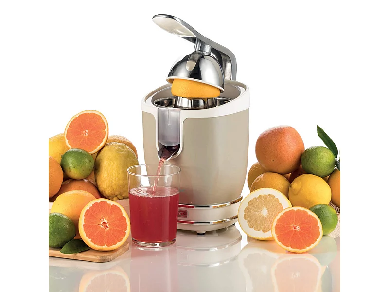 Spremiagrumi Elettrico con Leva - Motore Silenzioso - 85 Watt - Design Vintage - Beige