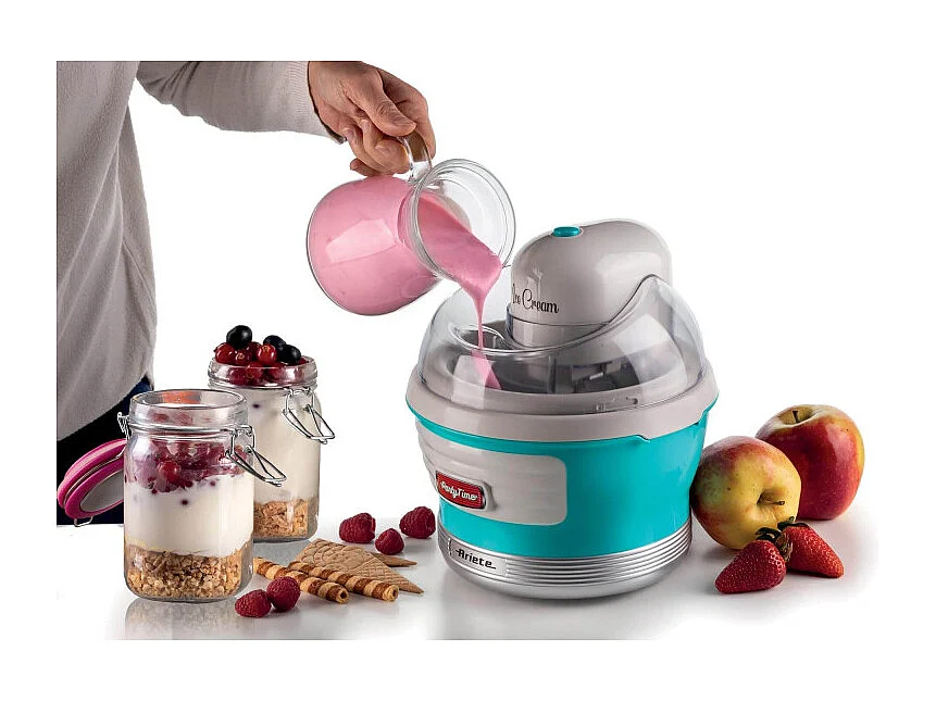 Macchina per fare il gelato 12W, capacità 1,5L, tempo preparazione 30 minuti - Azzurro