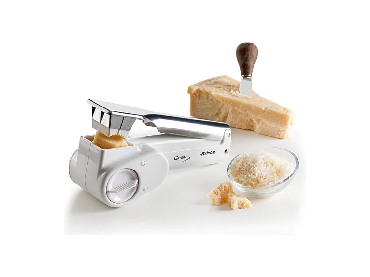 Grattugia elettrica senza filo - 2 rulli in Acciaio Inox - Bianco e Argento