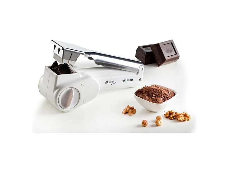 Grattugia elettrica senza filo - 2 rulli in Acciaio Inox - Bianco e Argento