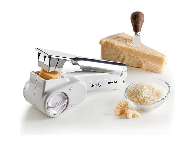 Grattugia elettrica senza filo - 2 rulli in Acciaio Inox - Bianco e Argento