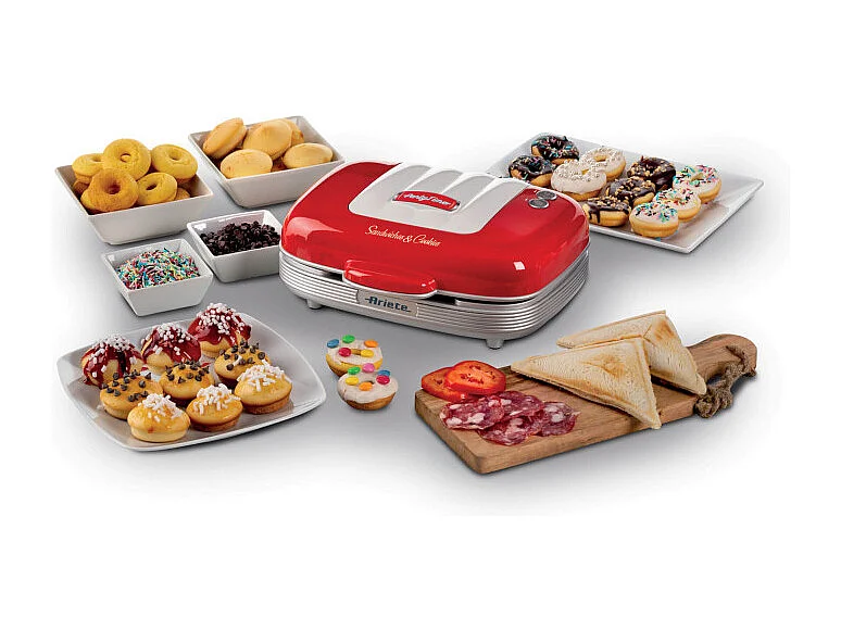 Piastra Elettrica Multifunzione - 700W - 3 Piastre Intercambiabili - Rosso