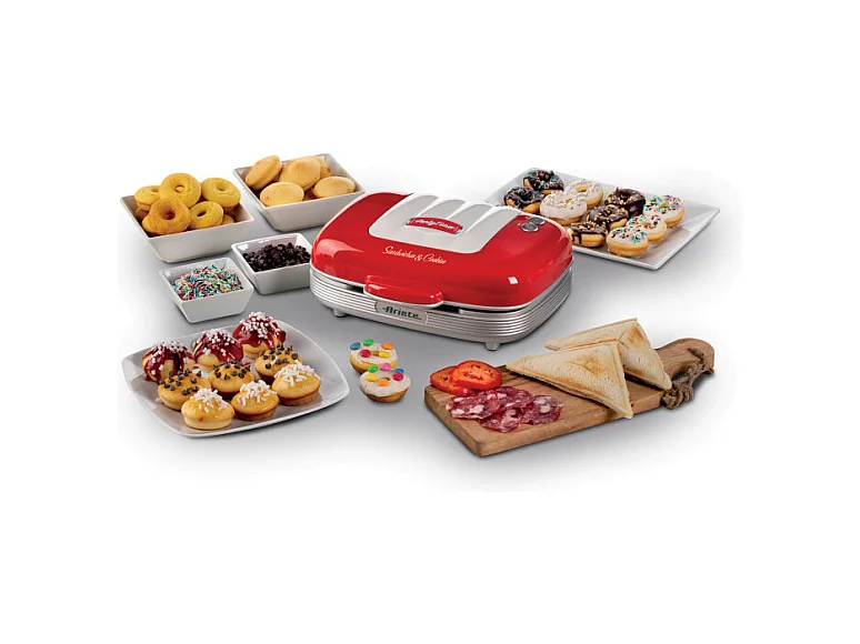 Piastra Elettrica Multifunzione - 700W - 3 Piastre Intercambiabili - Rosso