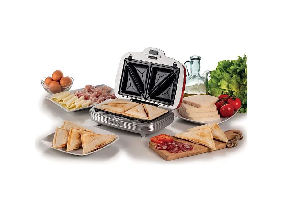 Piastra Elettrica Multifunzione - 700W - 3 Piastre Intercambiabili - Rosso