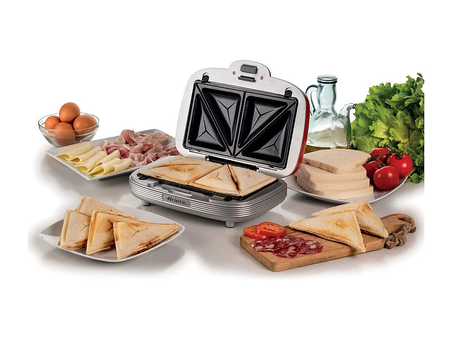 Piastra Elettrica Multifunzione - 700W - 3 Piastre Intercambiabili - Rosso