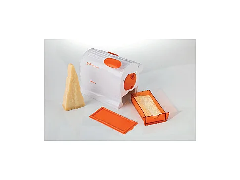 Grattugia elettrica con rullo extra-large in Acciaio Inox, 120W, contenitore estraibile - Arancione