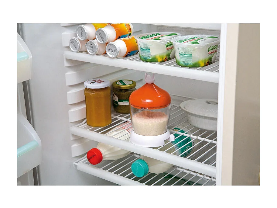 Grattugia elettrica con dosatore da tavola, lama acciaio inox, coperchio salvafreschezza - Arancione