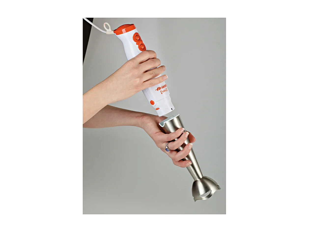 Frullatore a immersione - Lame in Acciaio Inox - 2 velocità - 200W - Bianco e Arancio