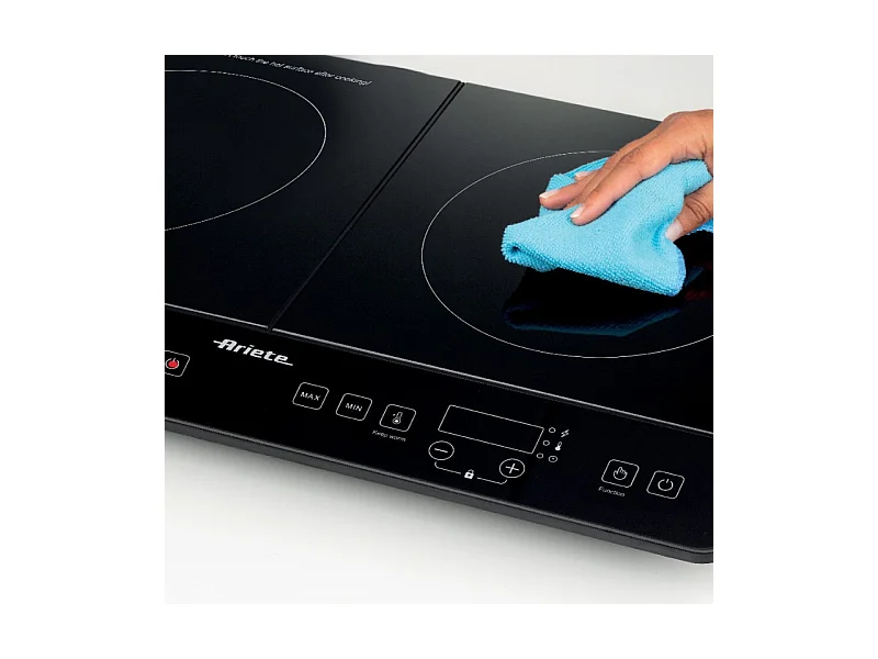 Piastra a induzione doppia portatile 2000W + 1500W - Timer - Sicurezza bambini - Nero