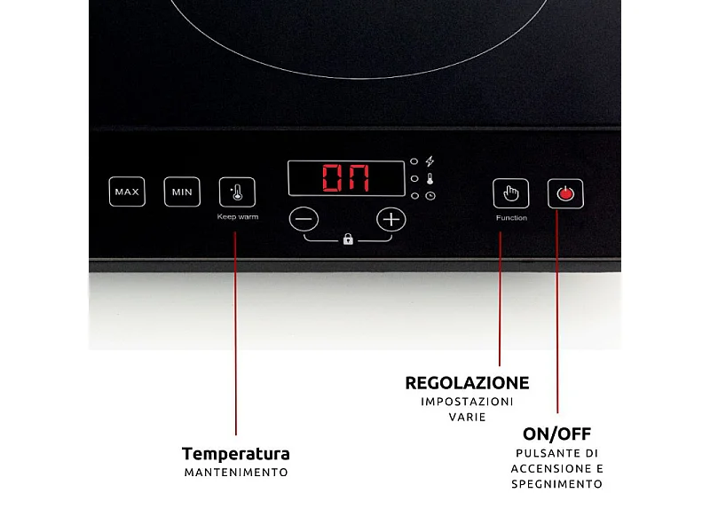 Ariete 1998/00 Noir Comptoir 58 cm Plaque avec zone à induction 2 zone(s)