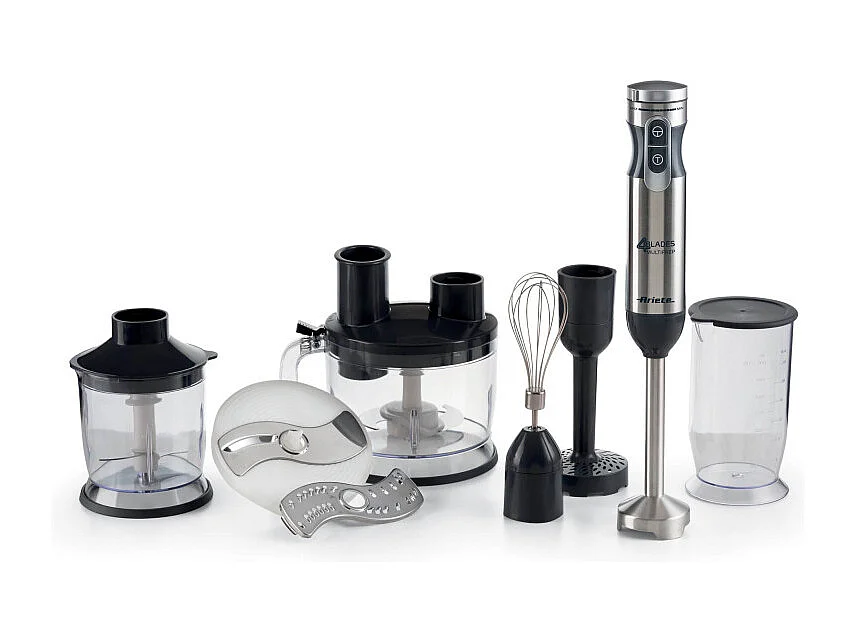 Frullatore a Immersione 7in1 - 1000W - 10 Velocità + Turbo - Capacità 2L - Silver