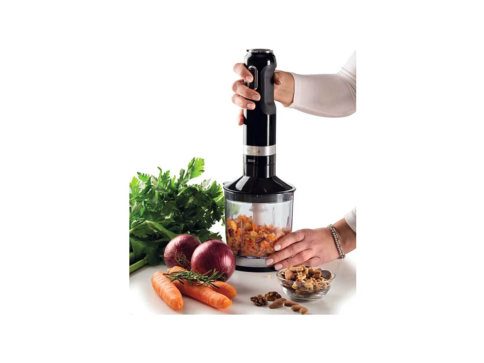 Frullatore a immersione 1000W - 10 velocità + turbo - Accessori inclusi - Nero