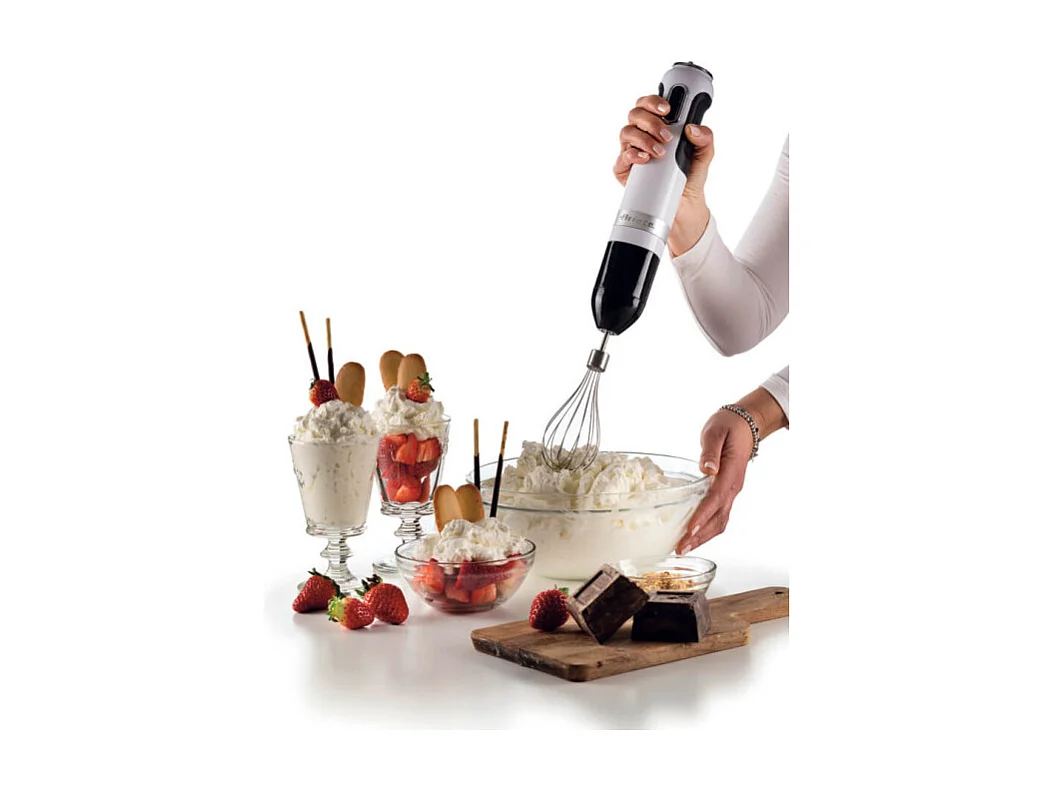 Frullatore a immersione 1000W - 10 velocità + turbo - Accessori inclusi - Bianco