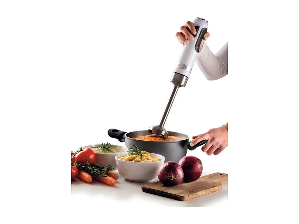 Frullatore a immersione 1000W - 10 velocità + turbo - Accessori inclusi - Bianco