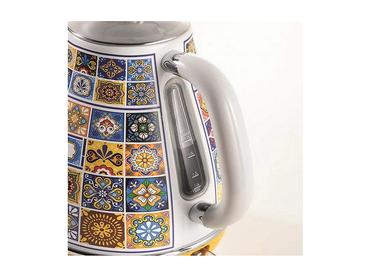 Bouilloire électrique Ariete 2869 Positano, 1,7 L, infusions, thé, tisanes, base sans fil, arrêt automatique