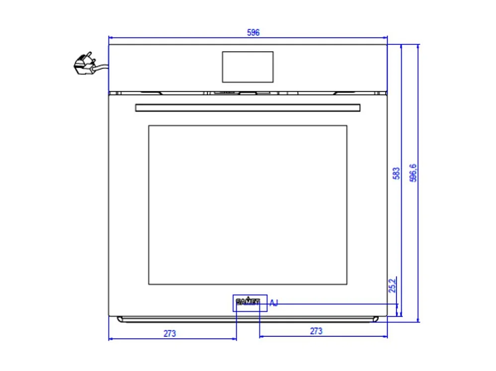 Forno elettrico Samet Tempest da incasso 60 cm. 69 lt vetro satinato temperato nero opaco classe A