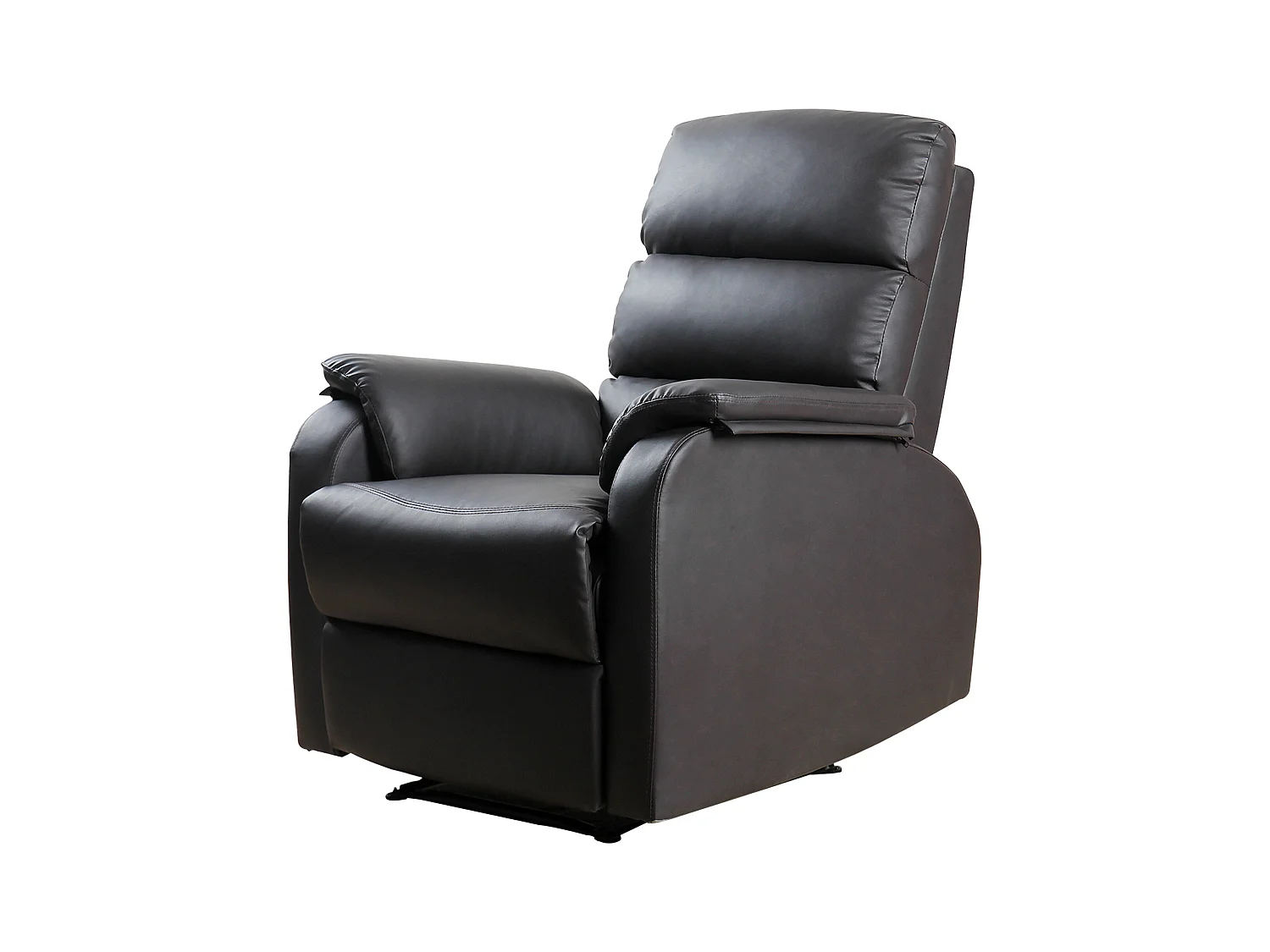 Fauteuil de relaxation inclinable avec repose-pied ajustable revêtement synthétique brun foncé