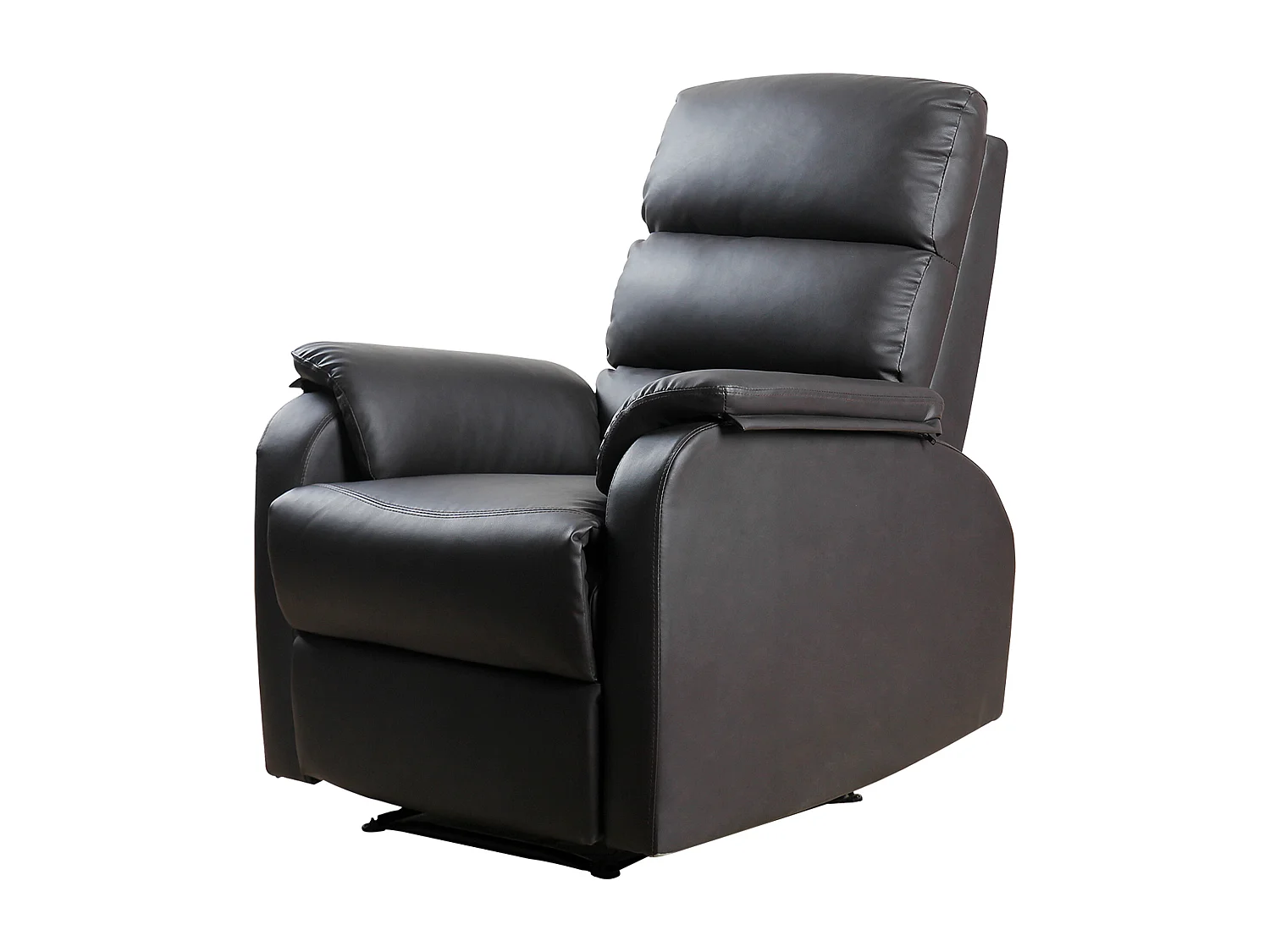 Fauteuil de relaxation inclinable avec repose-pied ajustable revêtement synthétique brun foncé
