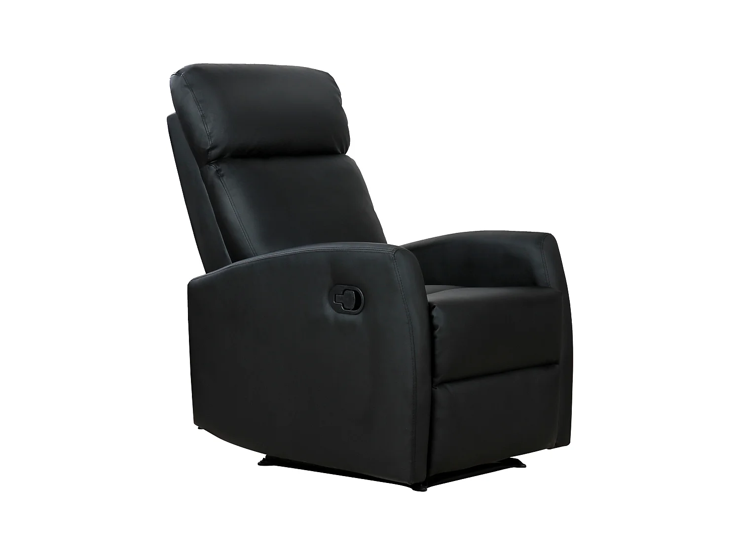 Fauteuil de relaxation inclinable 170° avec repose-pied ajustable revêtement synthétique noir