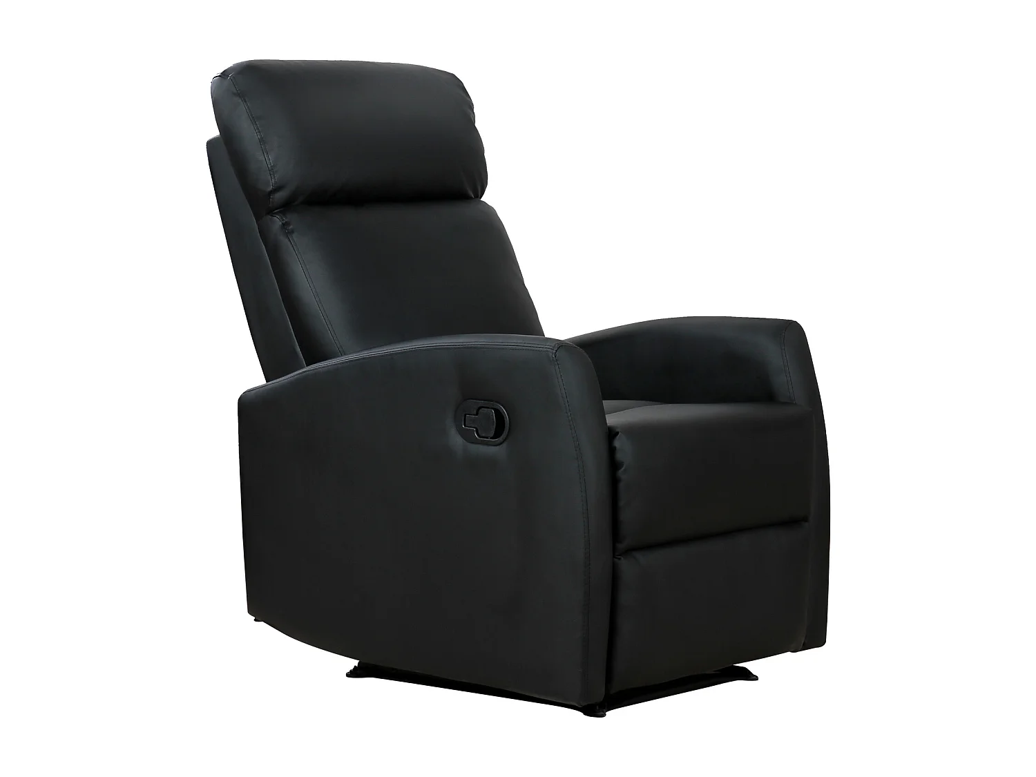 Fauteuil de relaxation inclinable 170° avec repose-pied ajustable revêtement synthétique noir