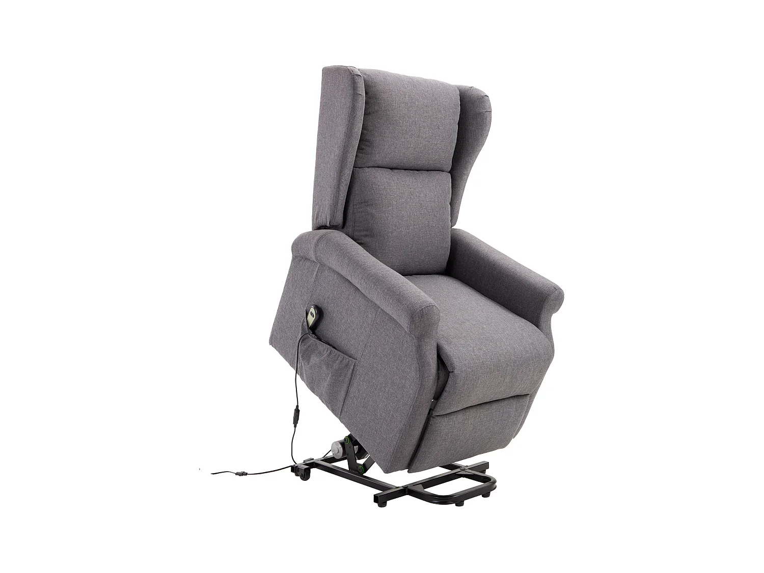 Fauteuil de relaxation électrique fauteuil releveur inclinable avec repose-pied ajustable lin gris chiné