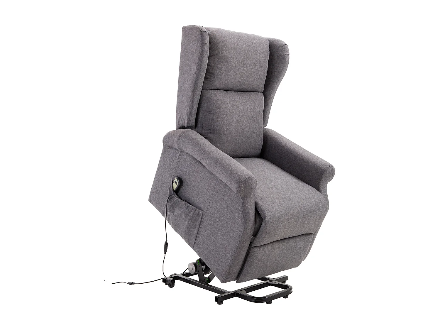 Fauteuil de relaxation électrique fauteuil releveur inclinable avec repose-pied ajustable lin gris chiné
