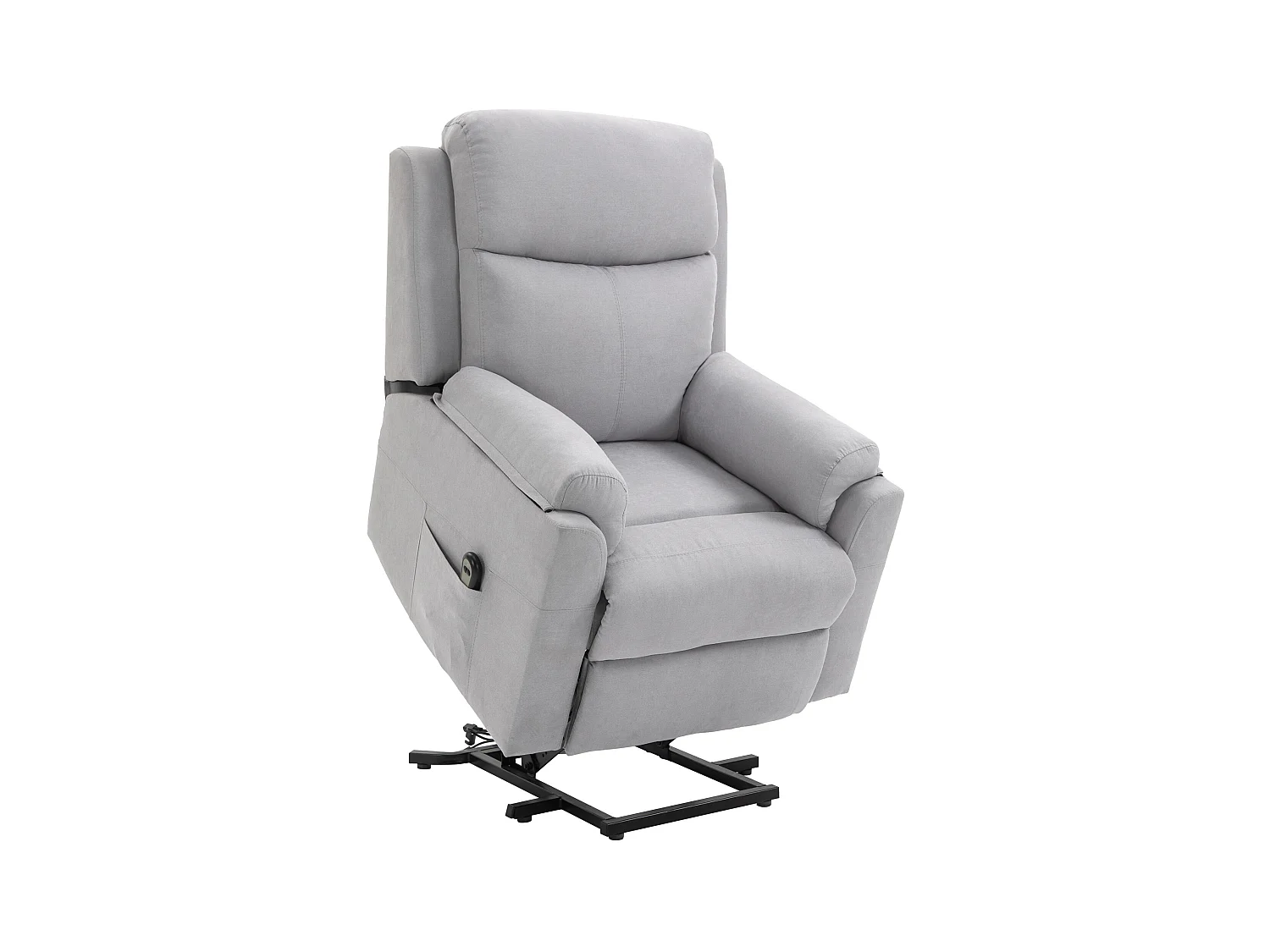 Fauteuil de relaxation électrique - fauteuil releveur inclinable avec repose-pied ajustable et télécommande - tissu aspect lin gris clair