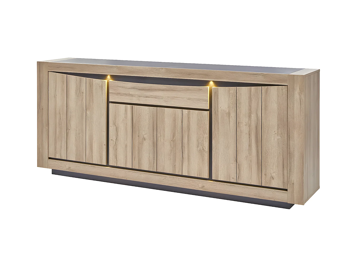 HORATIO - Buffet 4 Portes 1 Tiroir avec Eclairage Led
