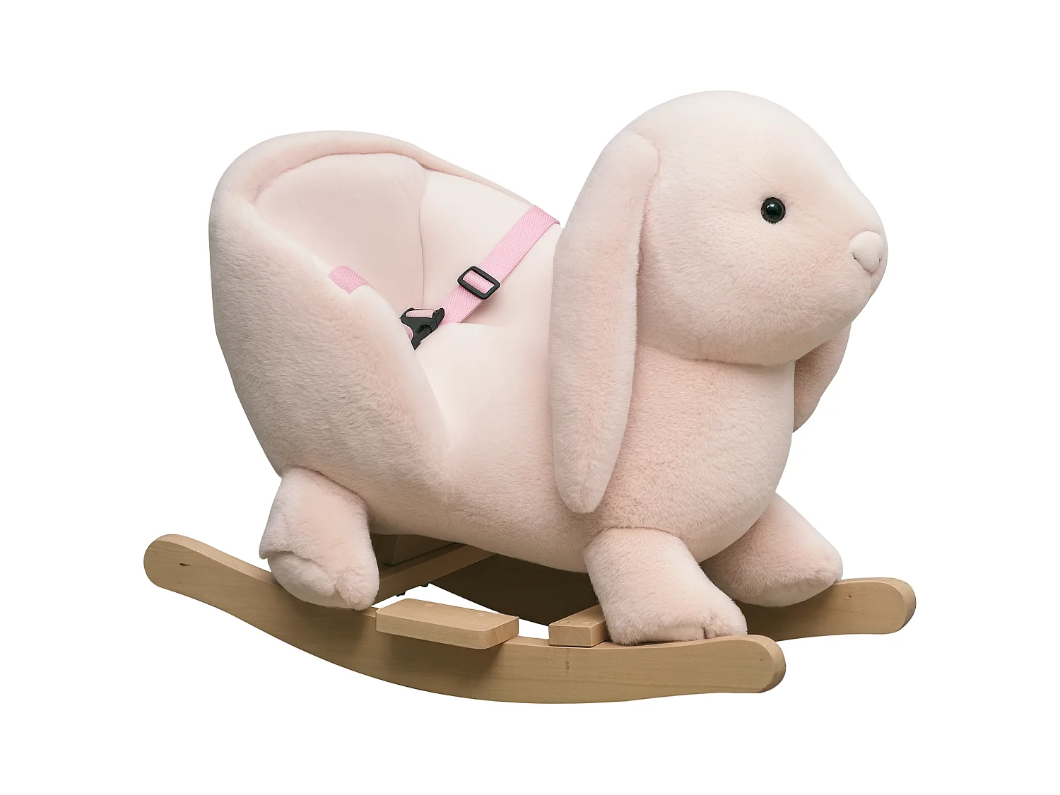 Cheval à bascule jouet à bascule lapin fauteuil intégré ceinture de sécurité fonction sonore clapissement rose
