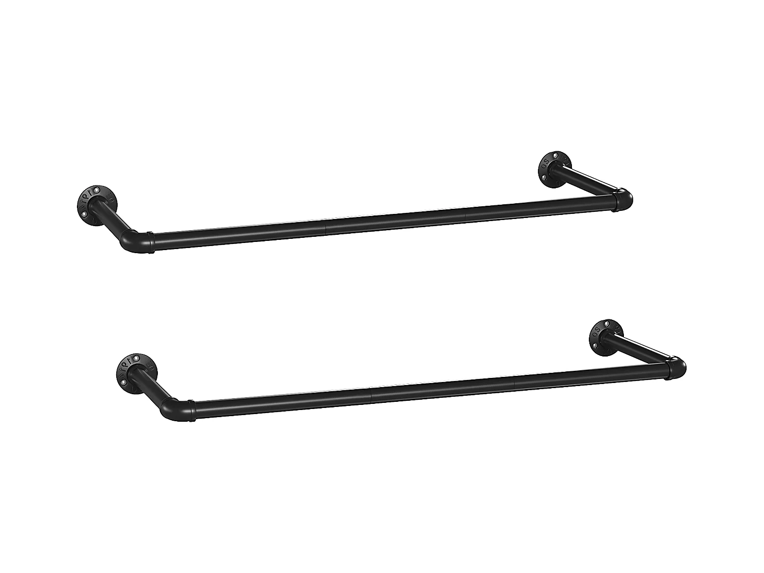 Set van 2 zwarte muurhaken voor kleding - L92 x P30 cm