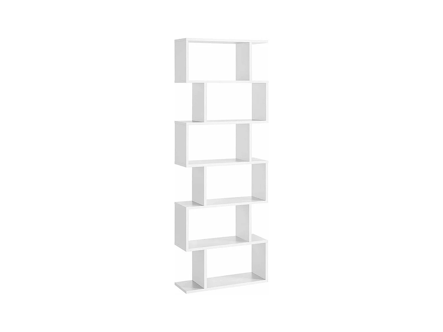 Witte boekenkast met 6 niveaus - L70 x H190,5 cm