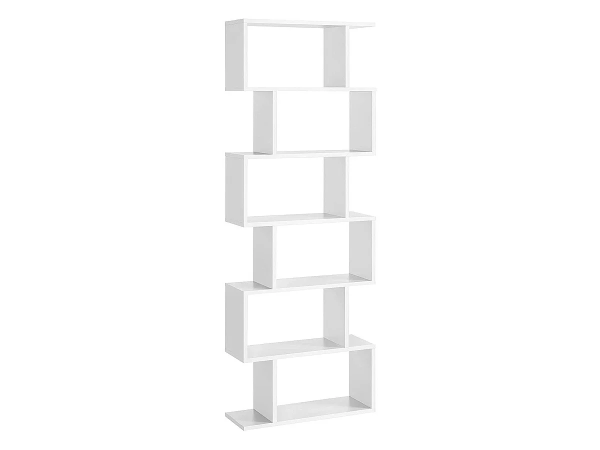Weißes Bücherregal mit 6 Regalebenen - L70 x H190,5 cm