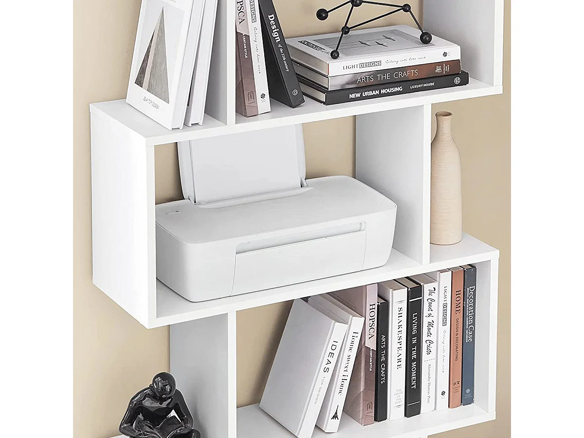 Weißes Bücherregal mit 6 Regalebenen - L70 x H190,5 cm